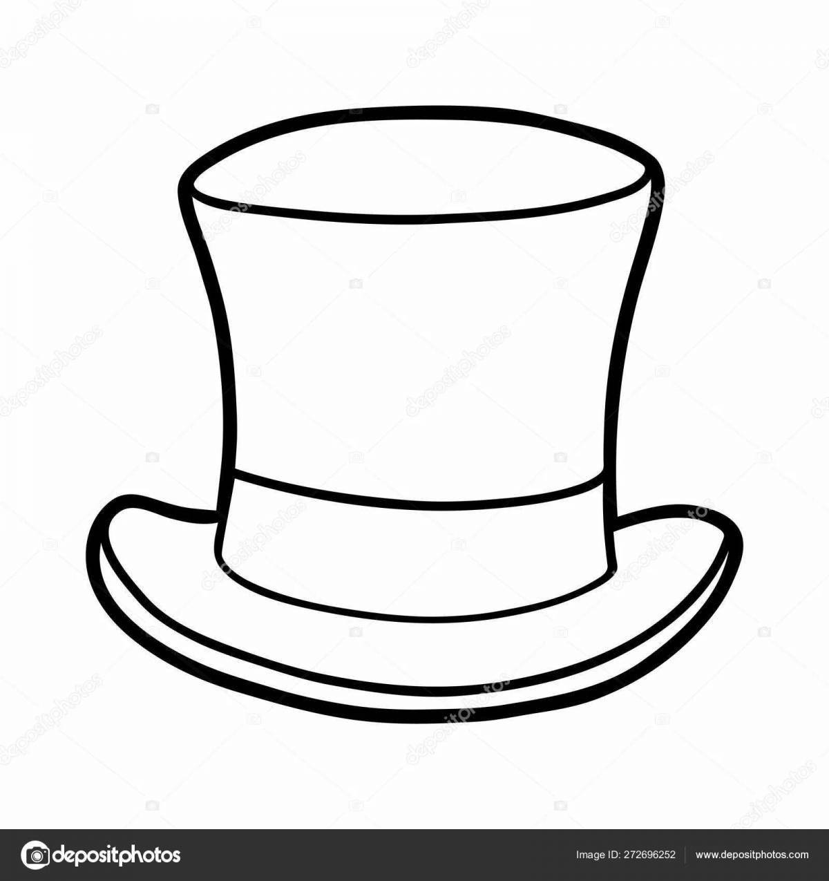 Gorgeous cylinder hat coloring page