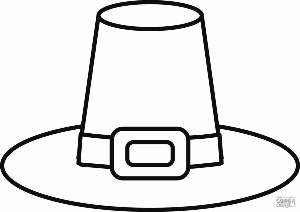 Impressive cylinder hat coloring page