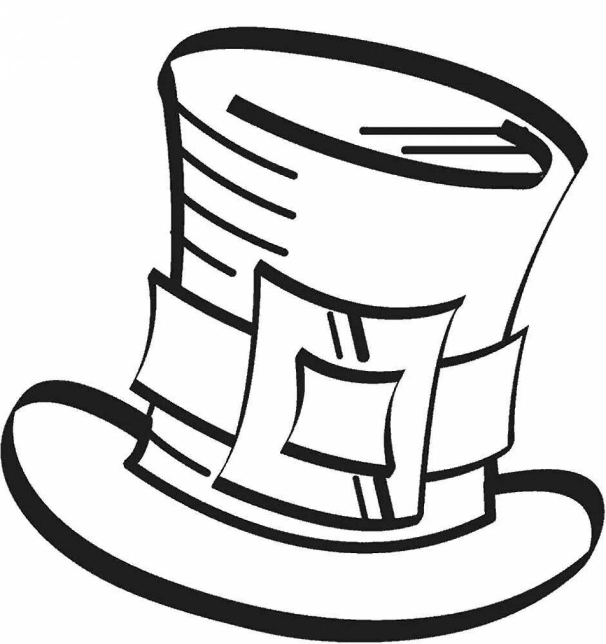 Adorable cylinder hat coloring page