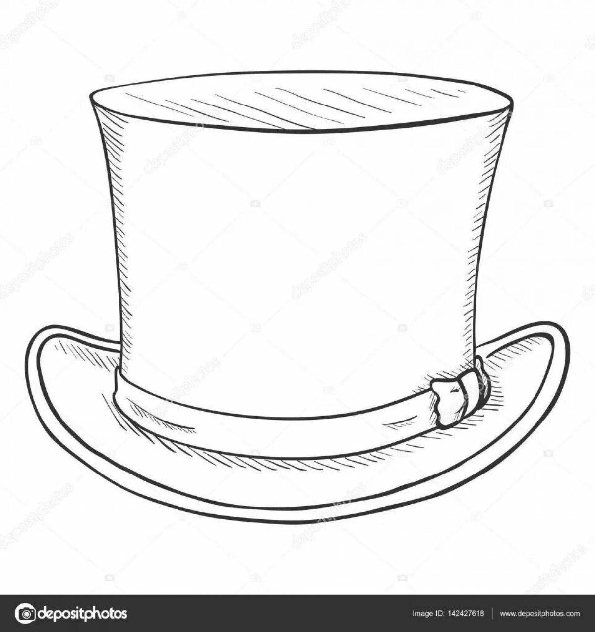 Adorable top hat coloring page