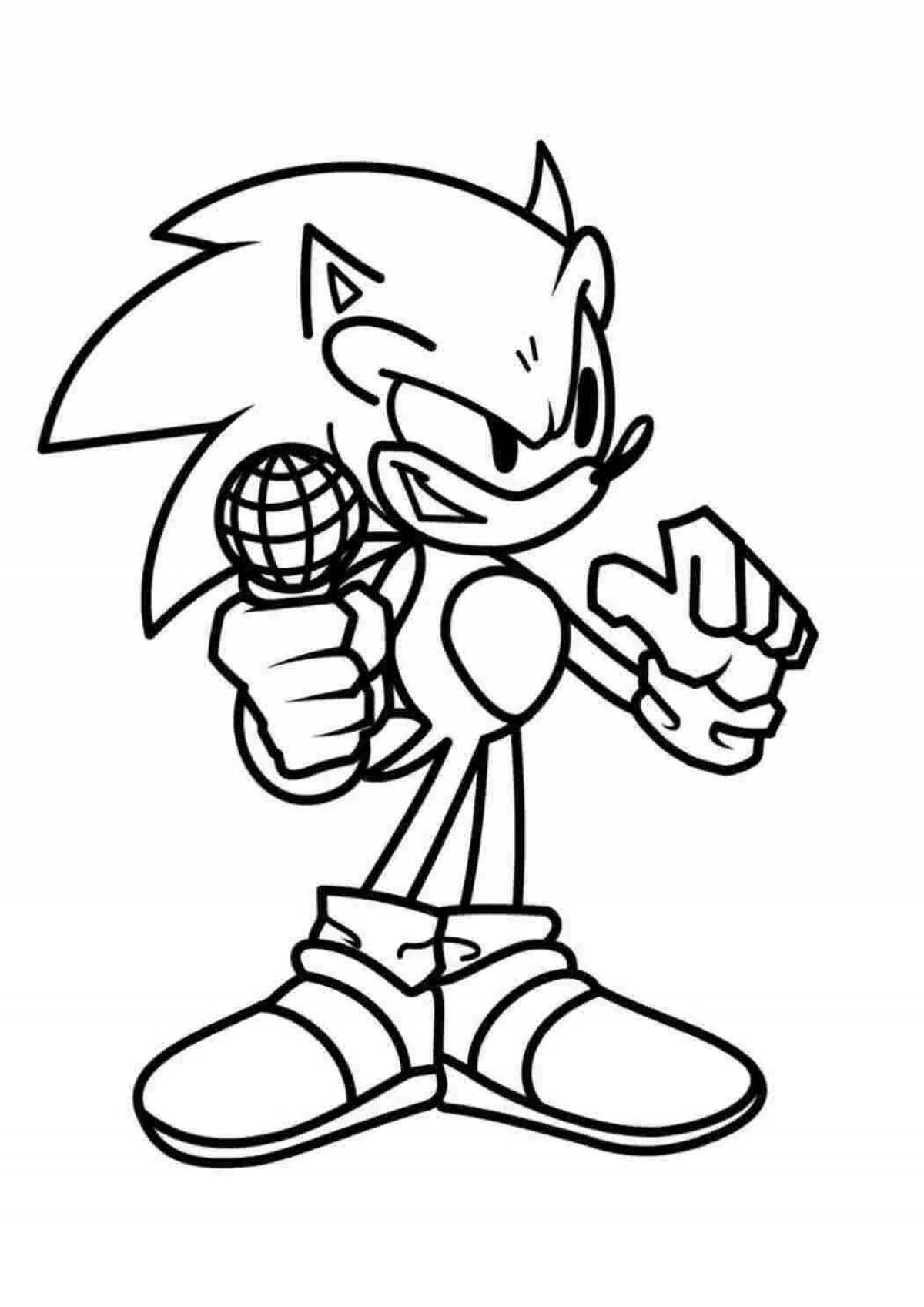 Exciting sonic rainbow coloring book