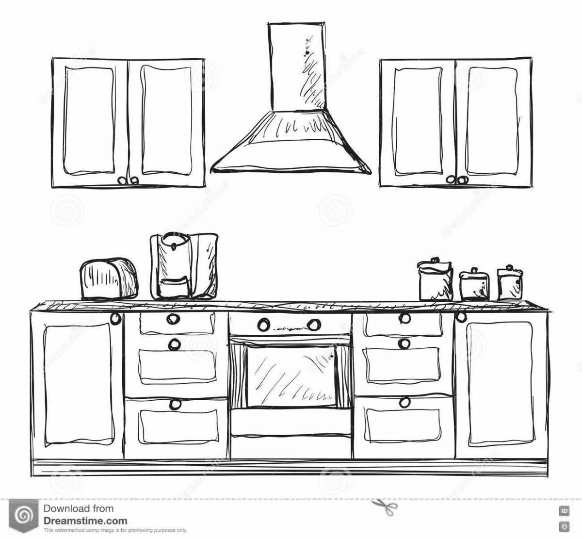 Courageous coloring of the kitchen cabinet