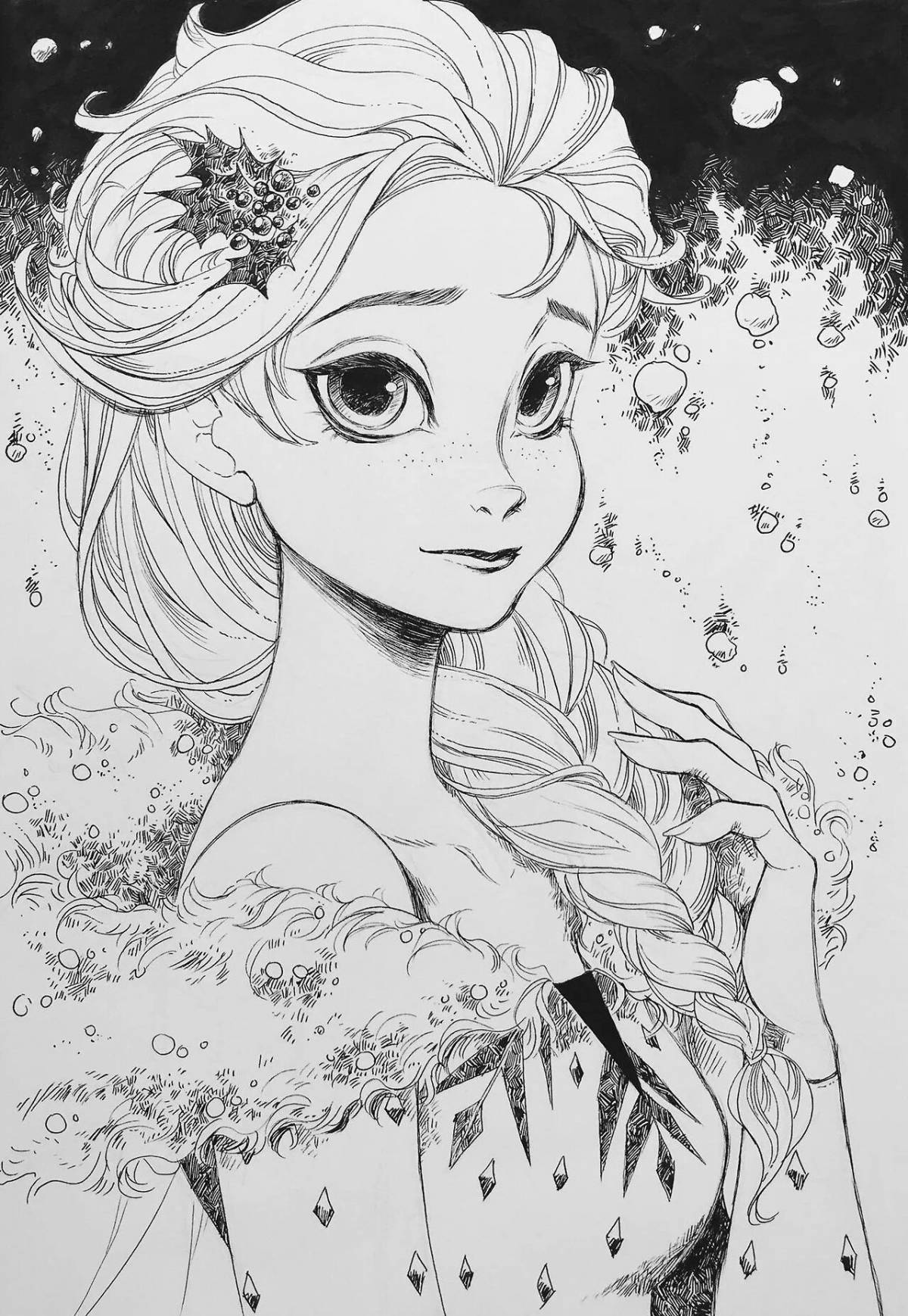 Fun coloring anime elsa