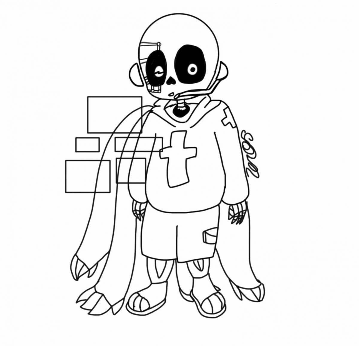 Joyful undertail au coloring page