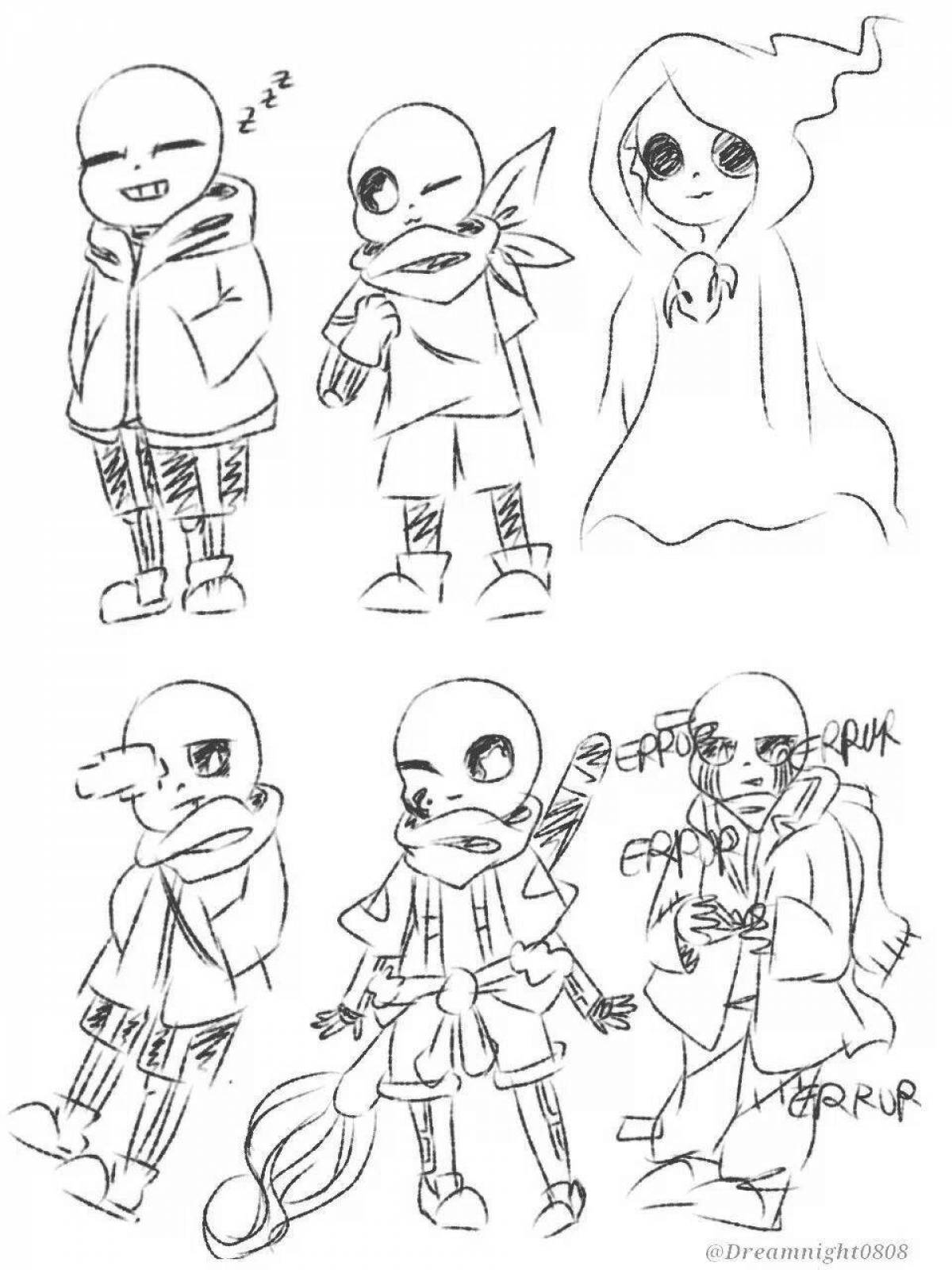 Привлекательный undertail au coloring page