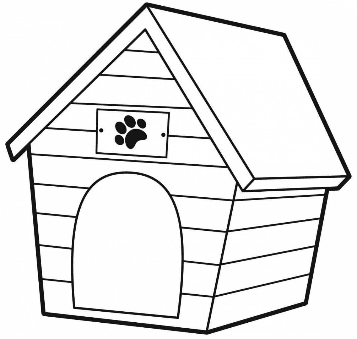 Adorable dog house coloring page