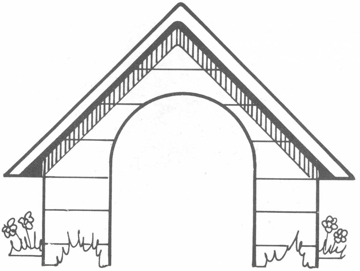 Coloring page playful dog house