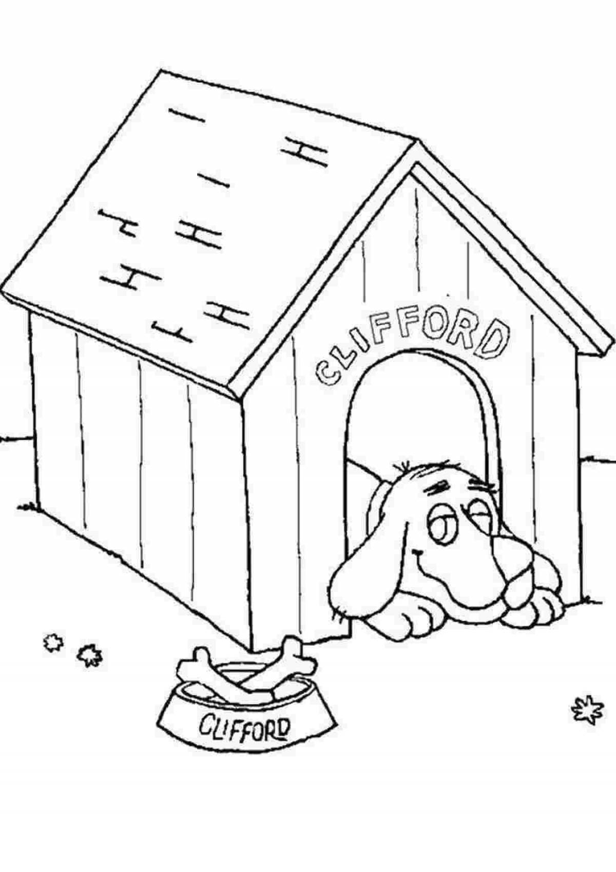 Fancy dog ​​house coloring page