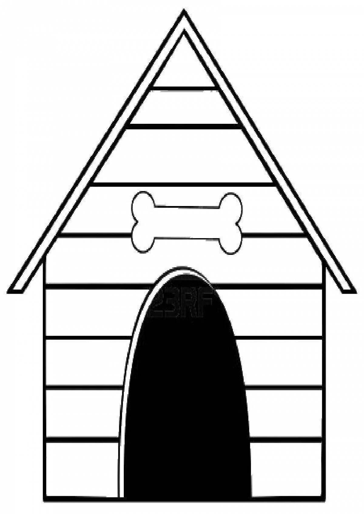 Sweet dog house coloring page