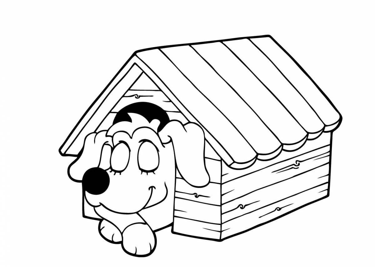 Zani doghouse coloring page