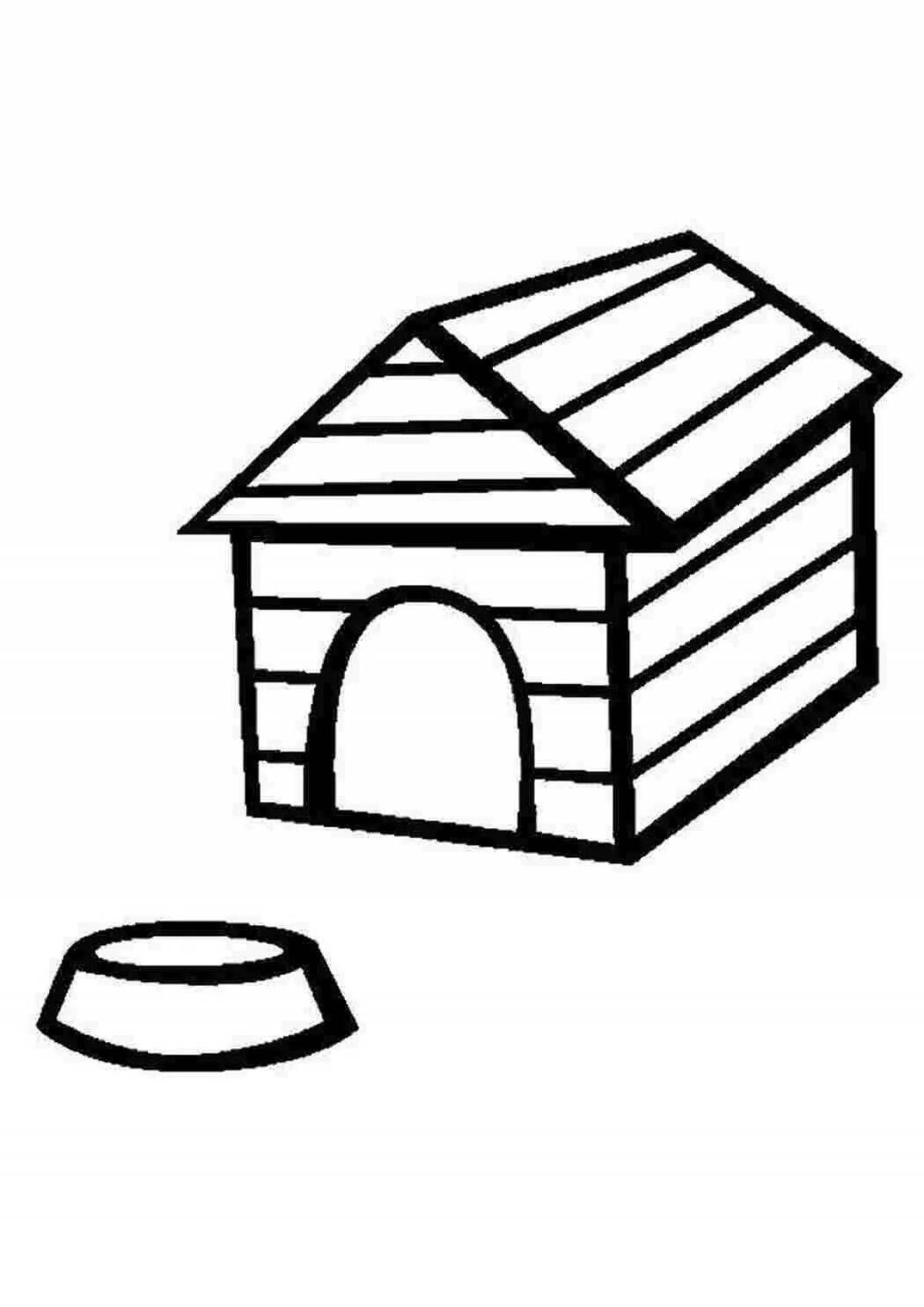 Fun coloring dog house