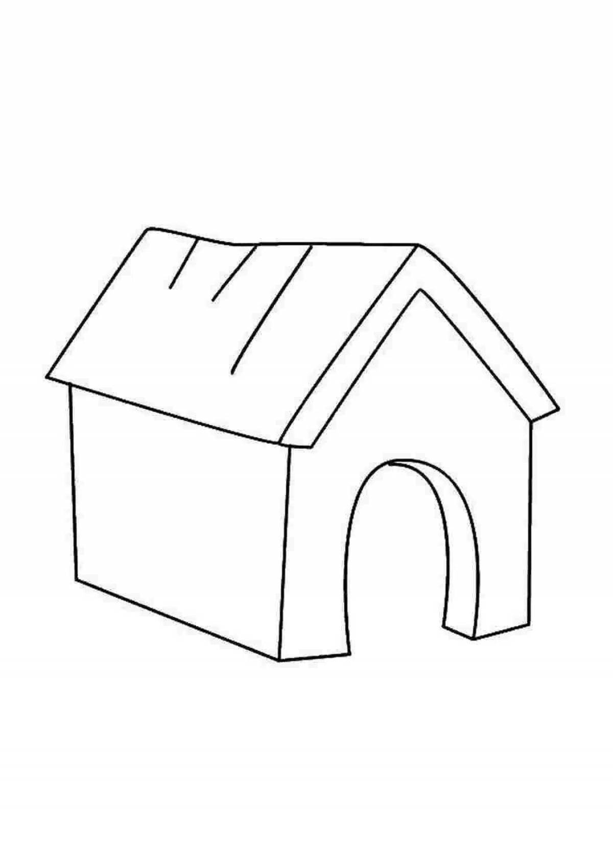 Coloring book bold dog house