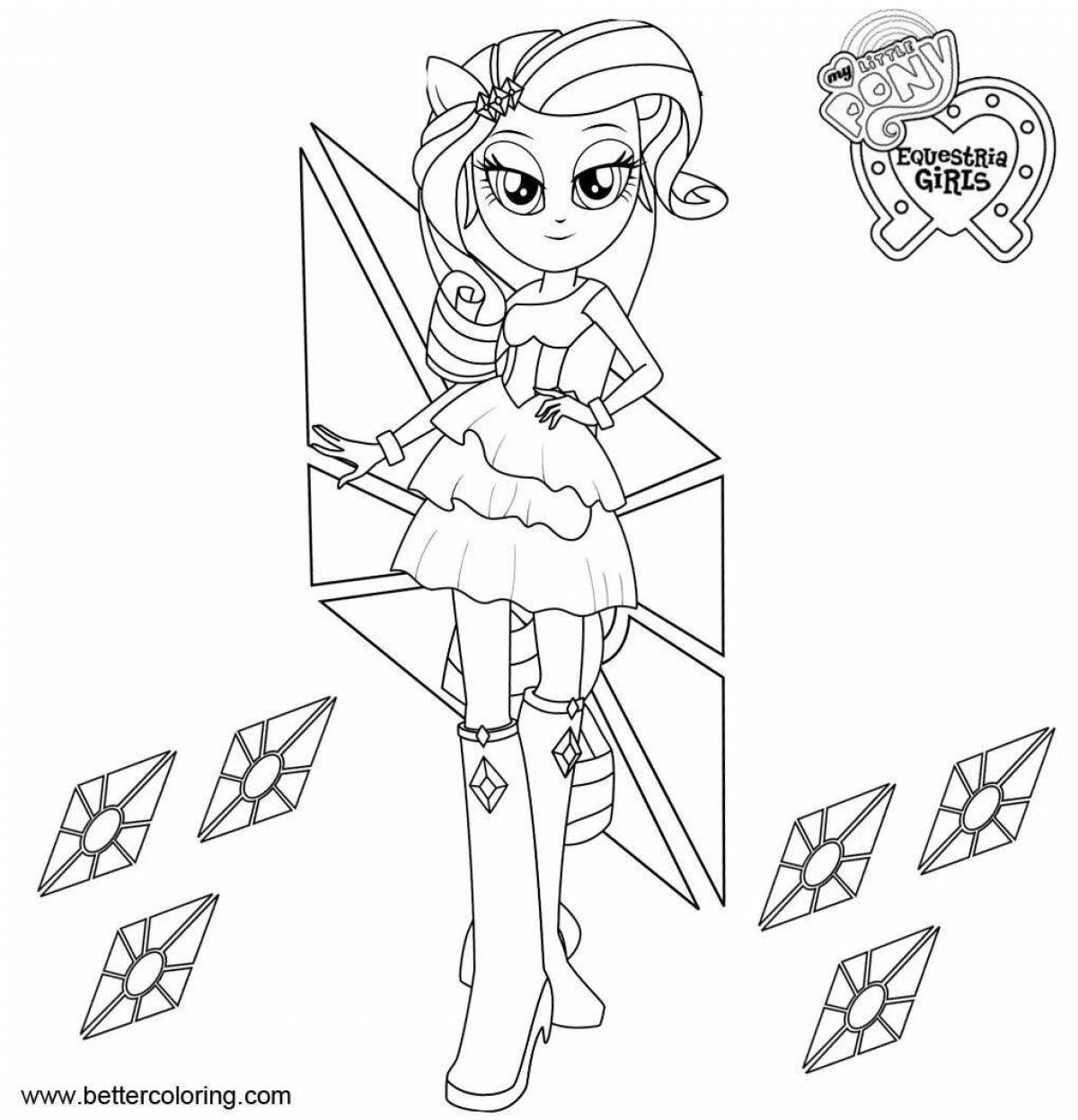 Serene coloring page rare girl