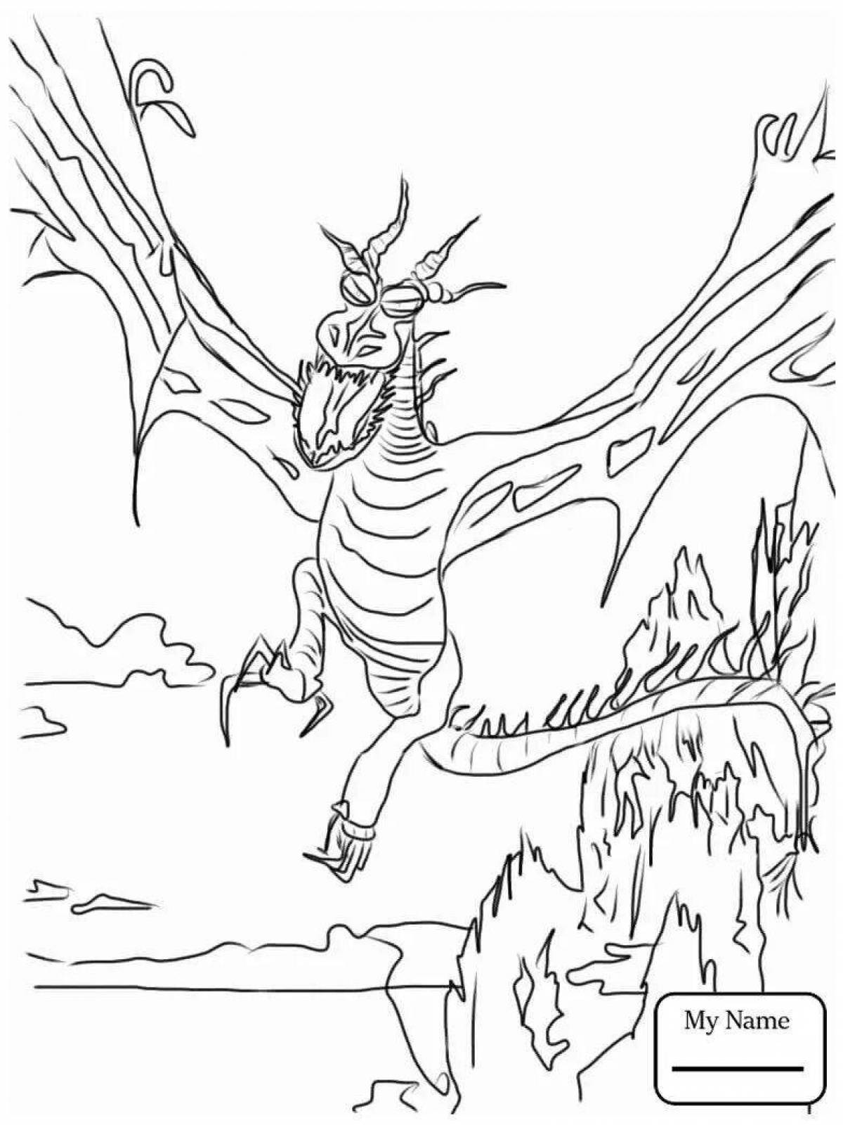 Dragon-Hookfang scary coloring book
