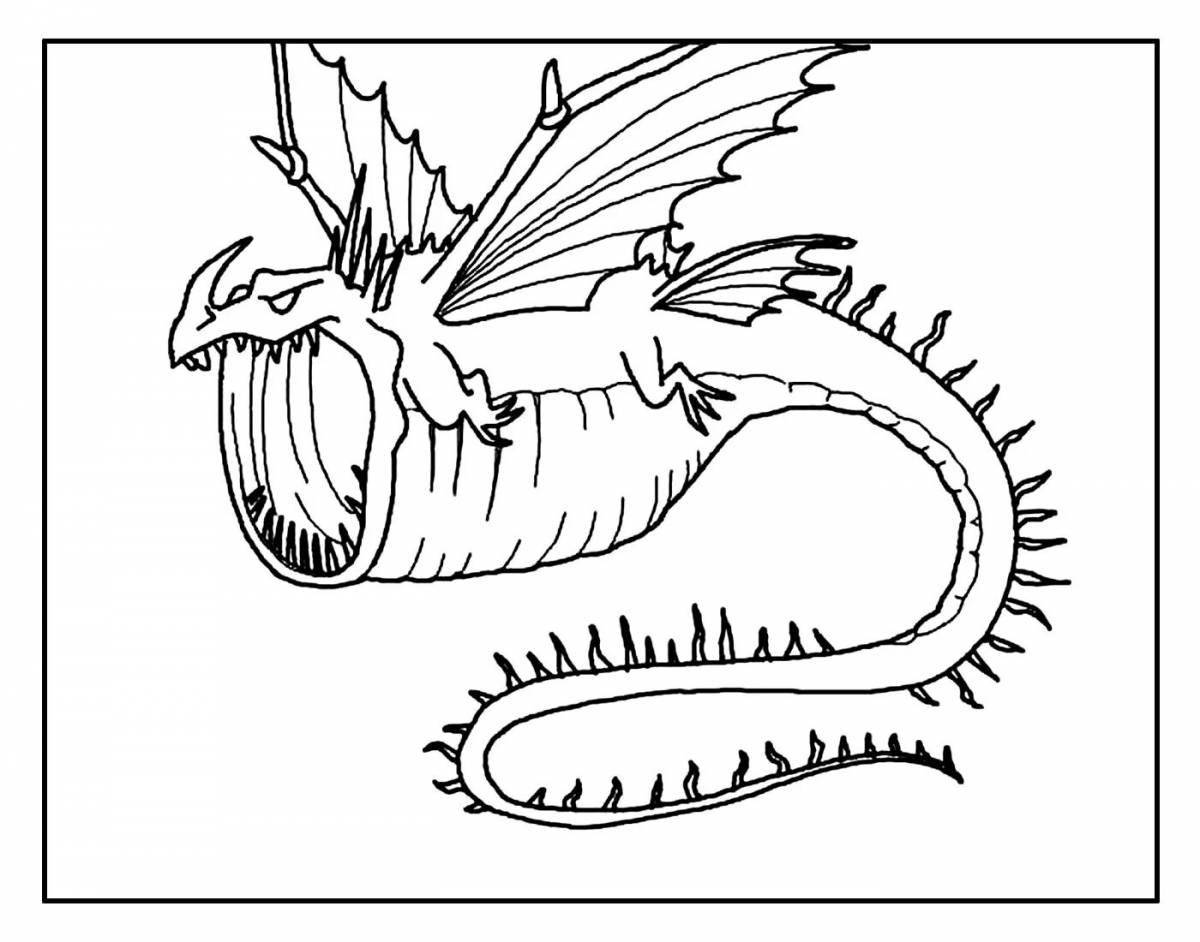 Очаровательная раскраска кривоклык дракона