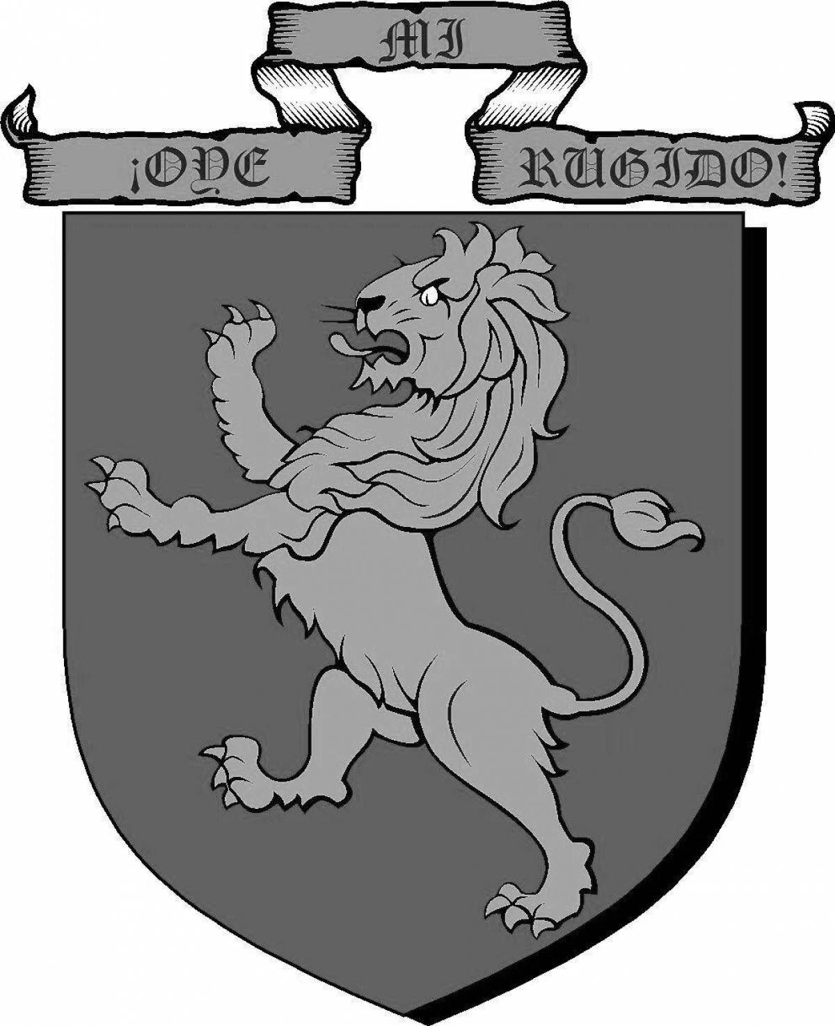 Elegant coloring coat of arms of Krasnoyarsk