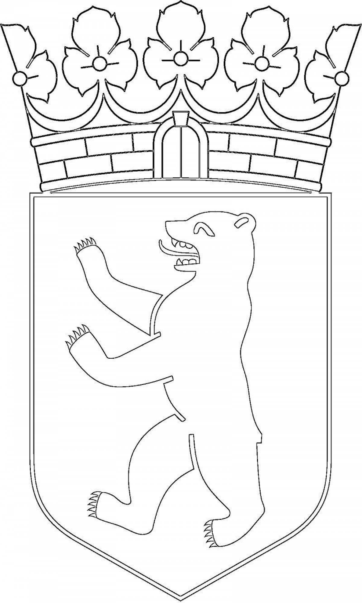 Radiant coloring coat of arms of Krasnoyarsk