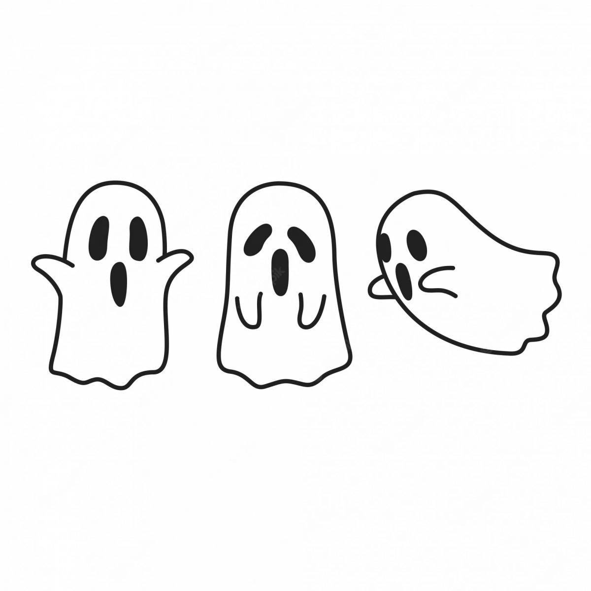Adorable cute ghost coloring page