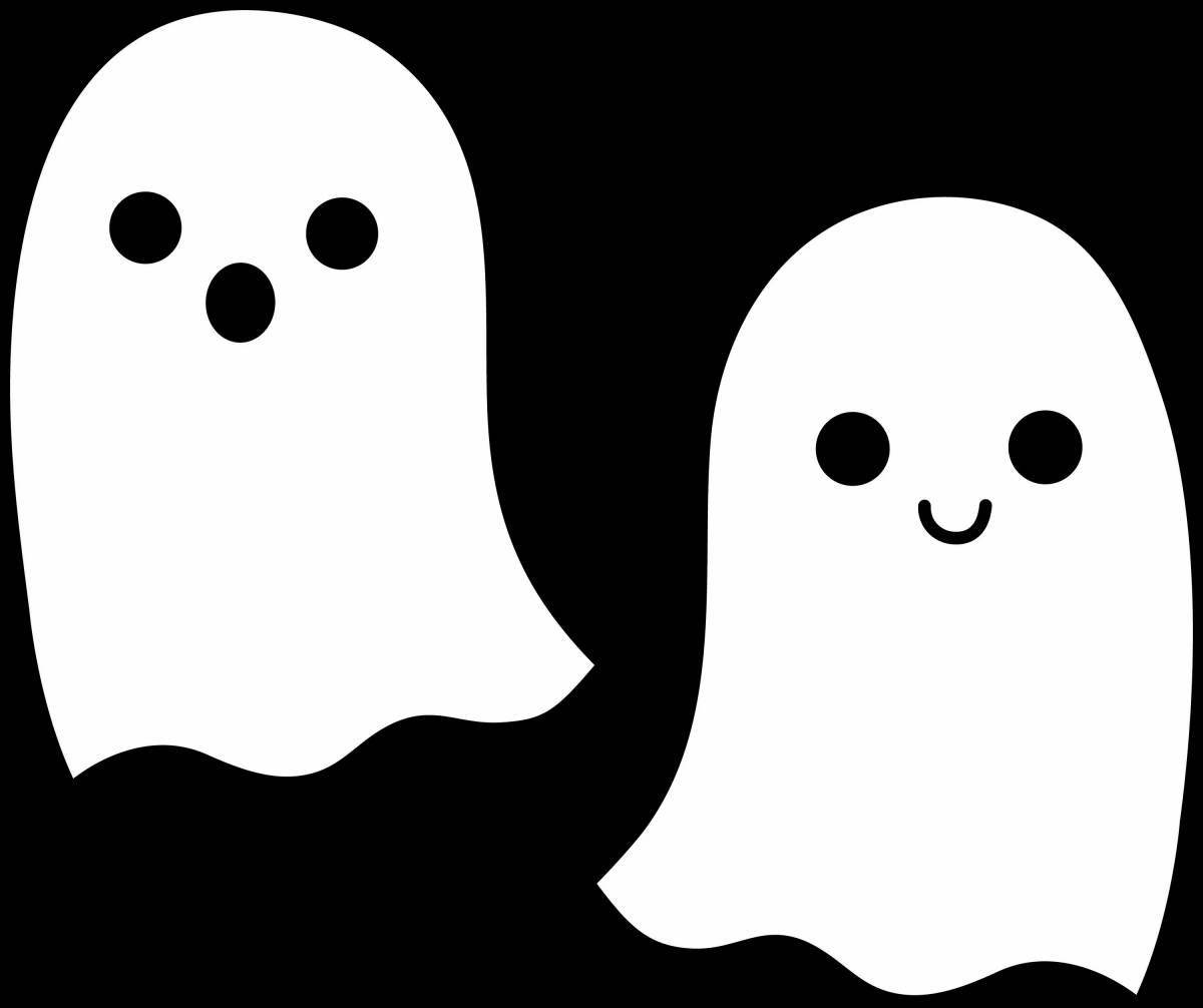 Coloring funny cute ghost