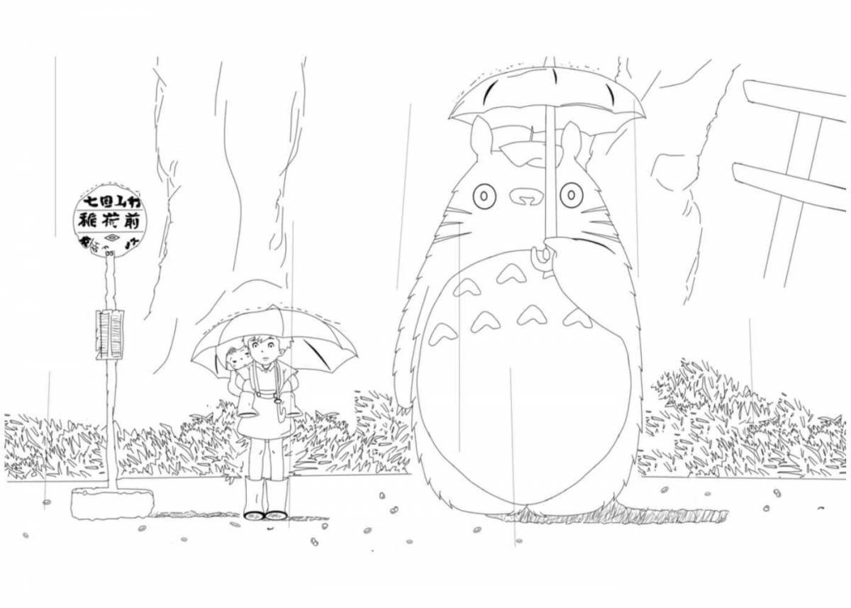 Charming totoro coloring page