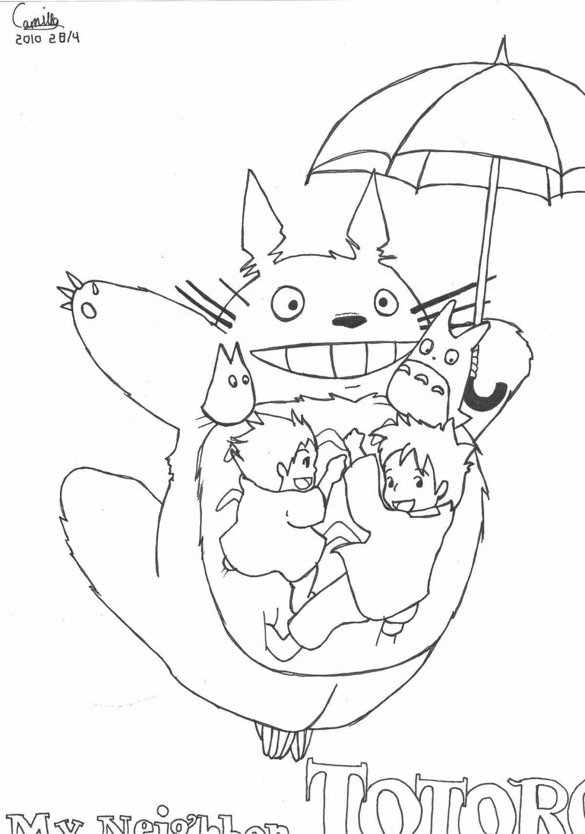 Coloring funny totoro