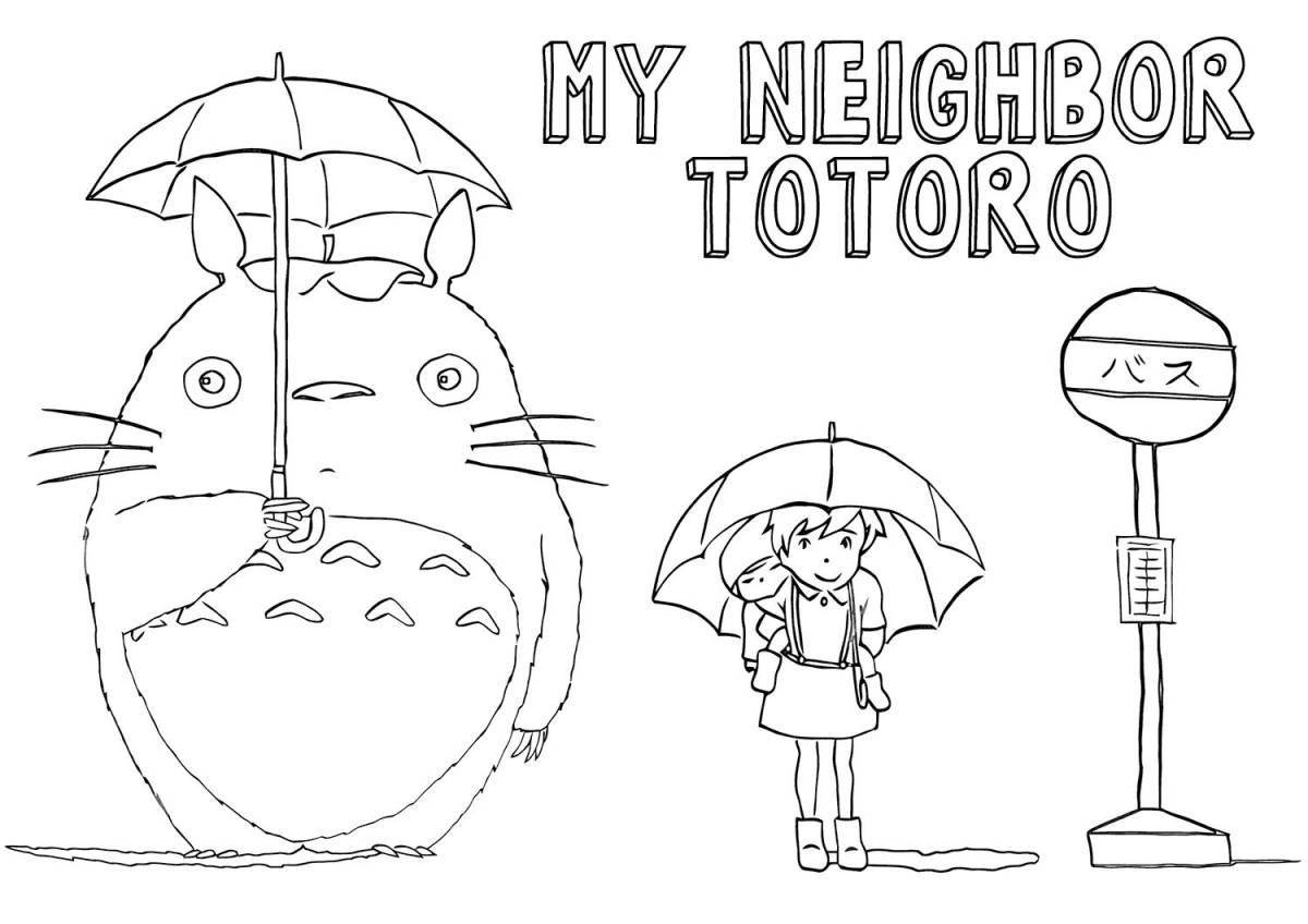 Cute totoro coloring page