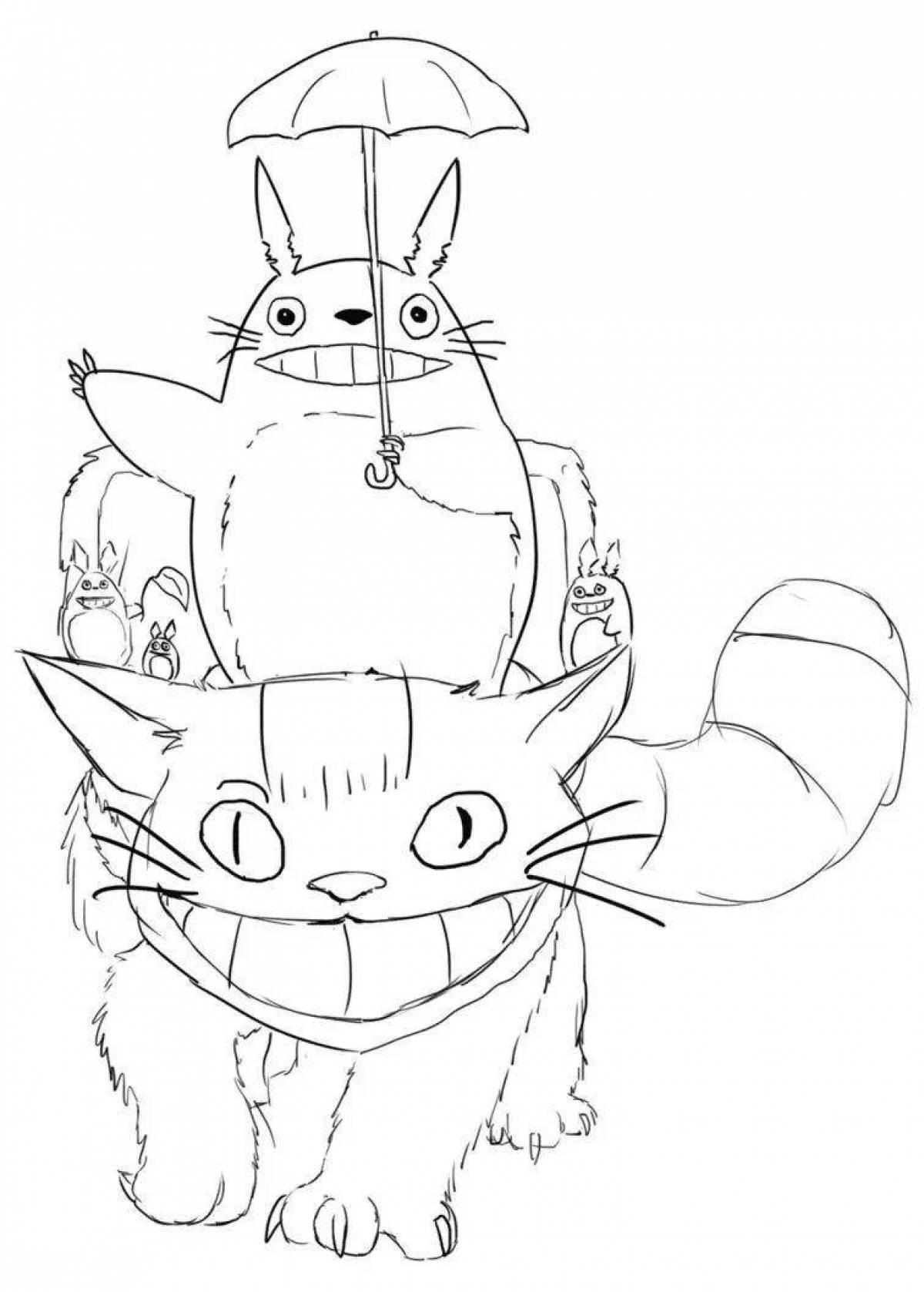 Яркая раскраска тоторо