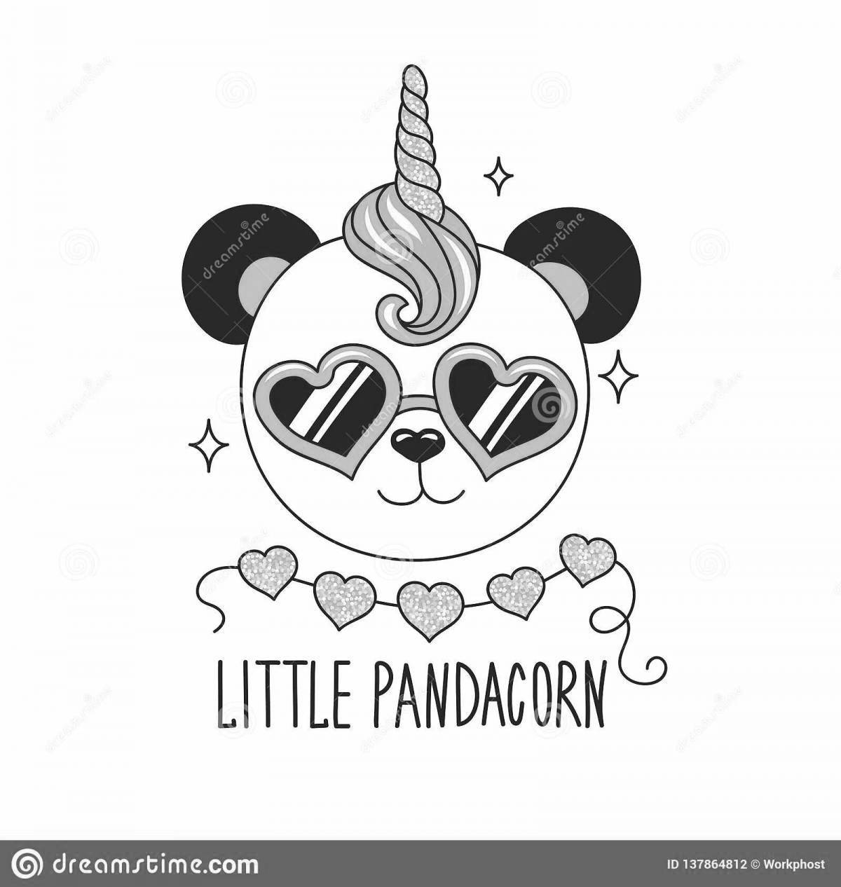 Прекрасная раскраска единорог панда
