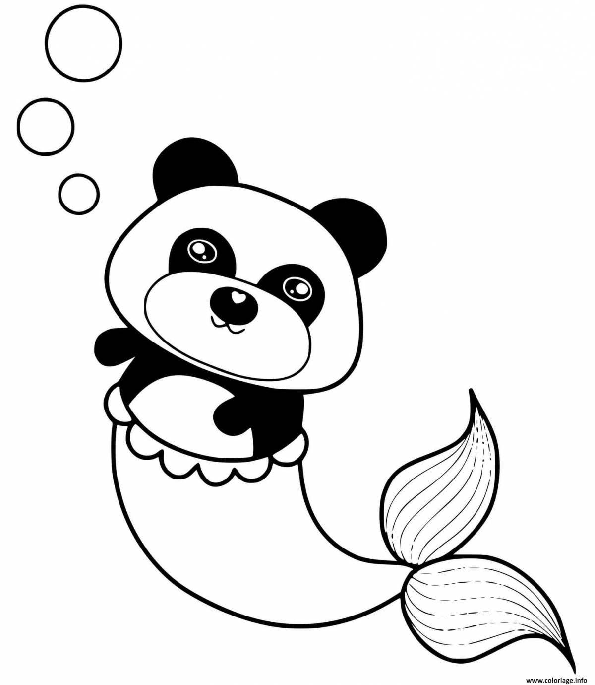 Изящная раскраска единорог панда