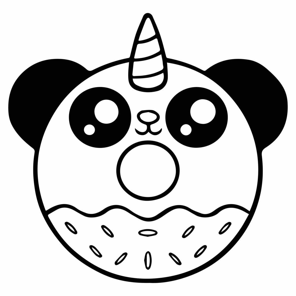 Радостная раскраска единорог панда