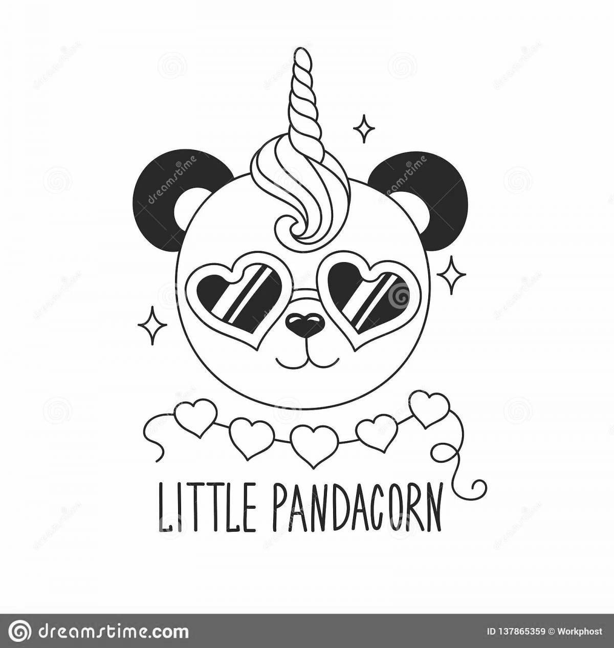Причудливая раскраска единорог панда
