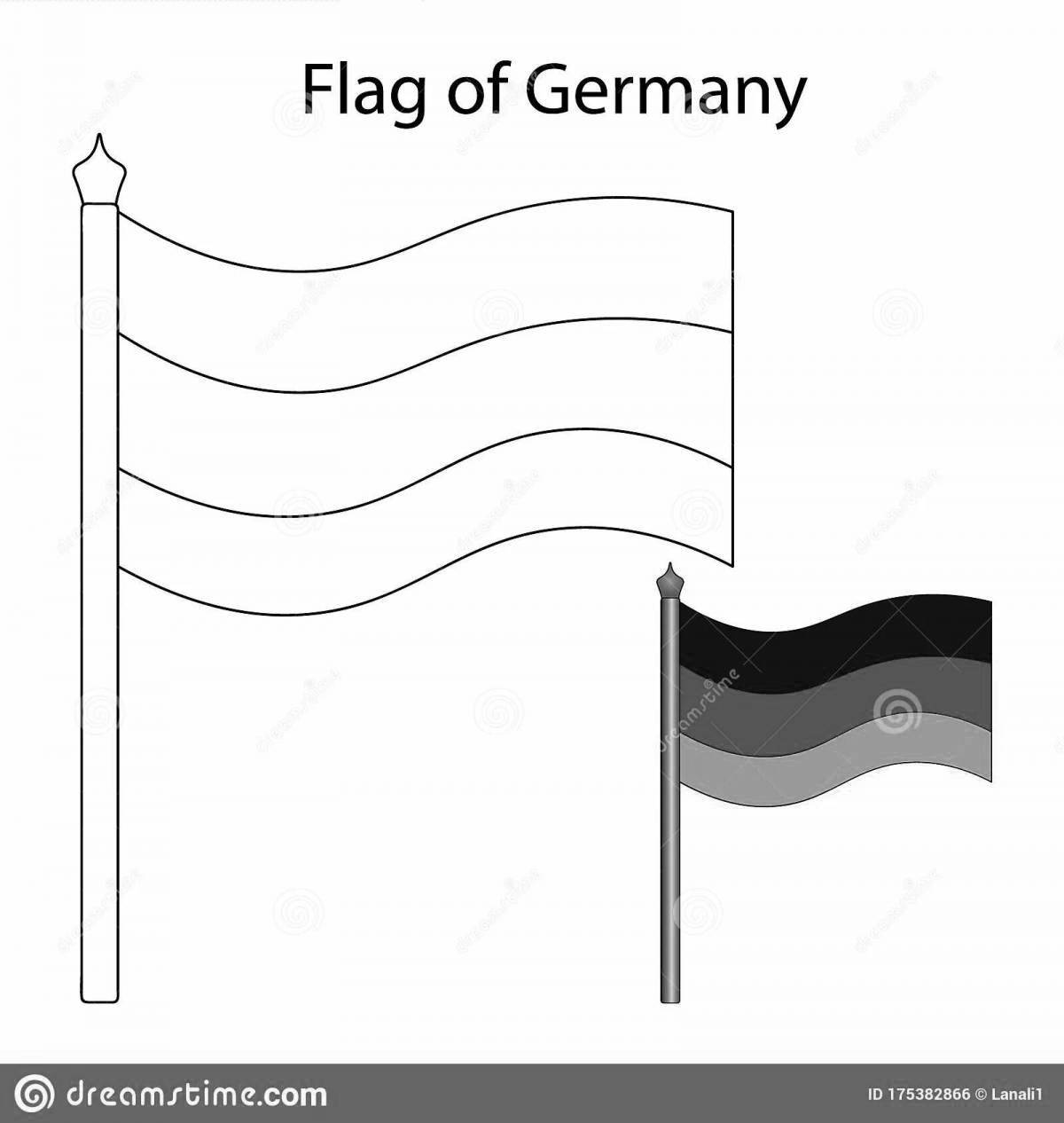 Glittering German flag coloring page