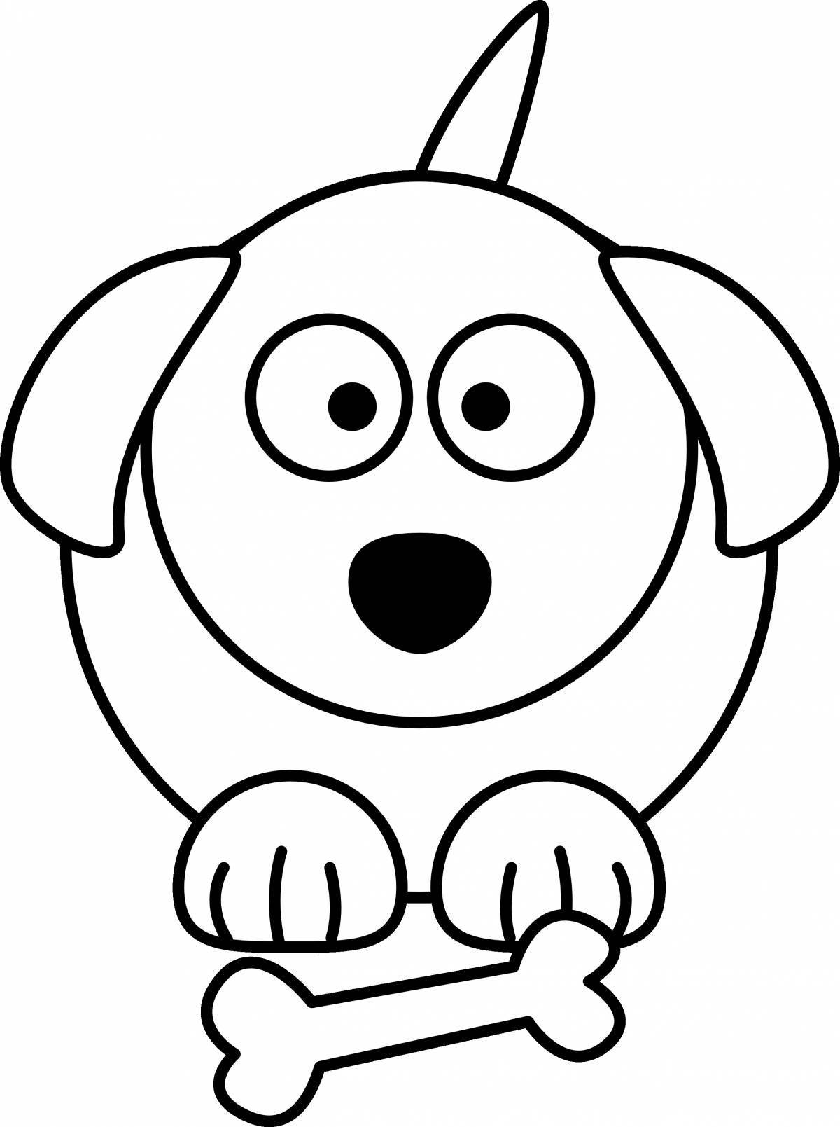 Attractive cartoon dog coloring book