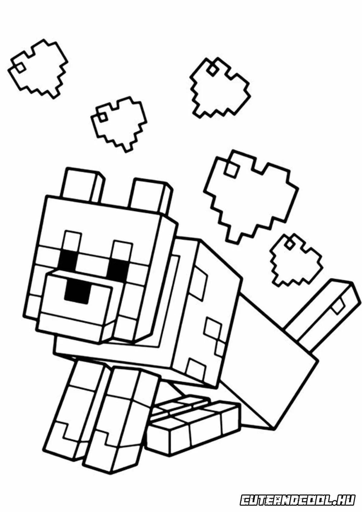 Playful minecraft dungeons coloring page