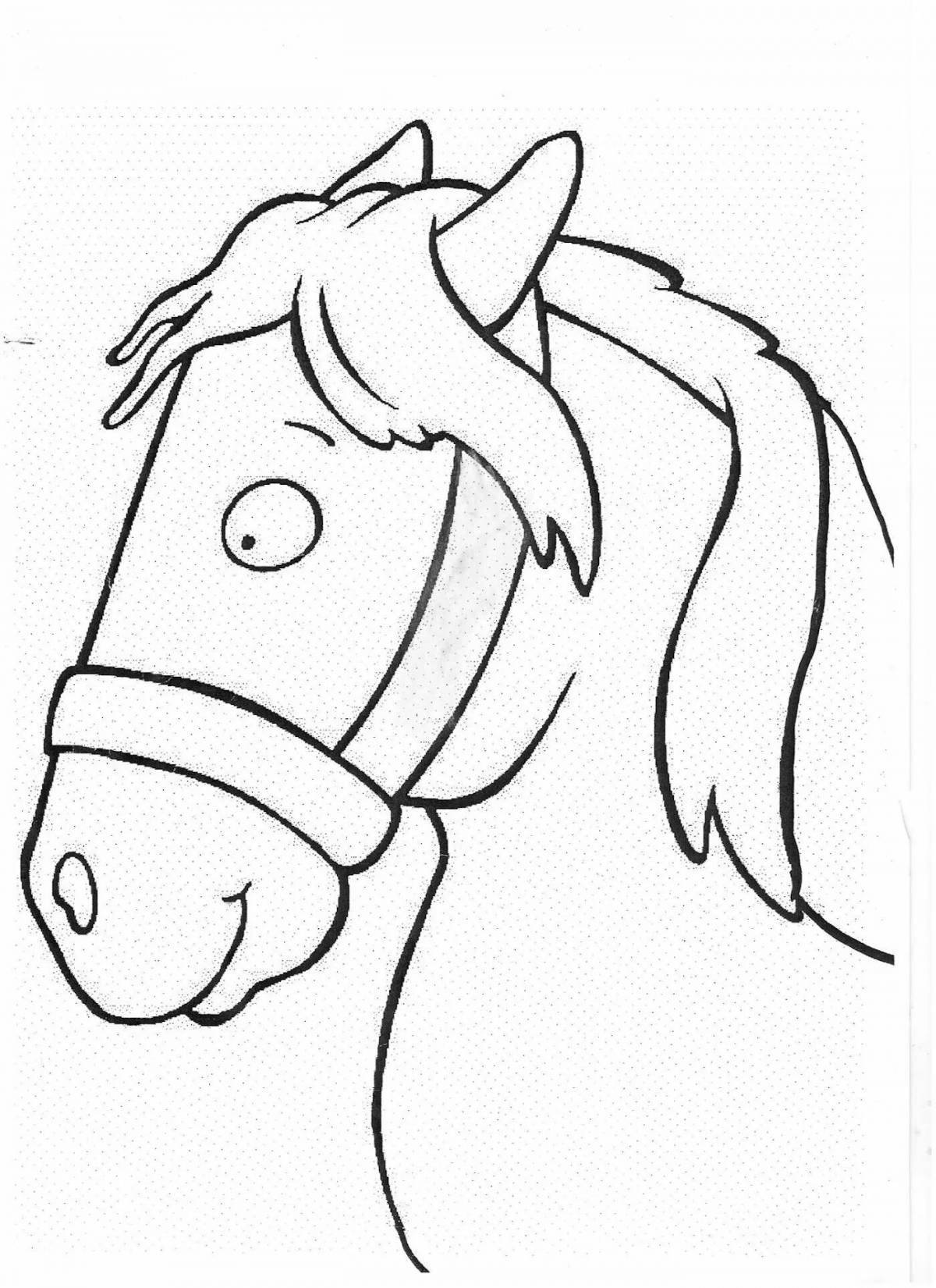 Shine horse head coloring book