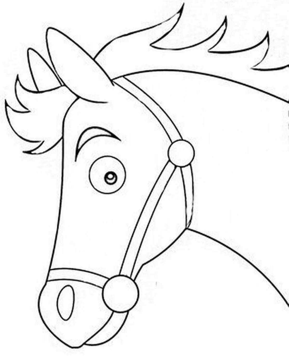Large horse head coloring book