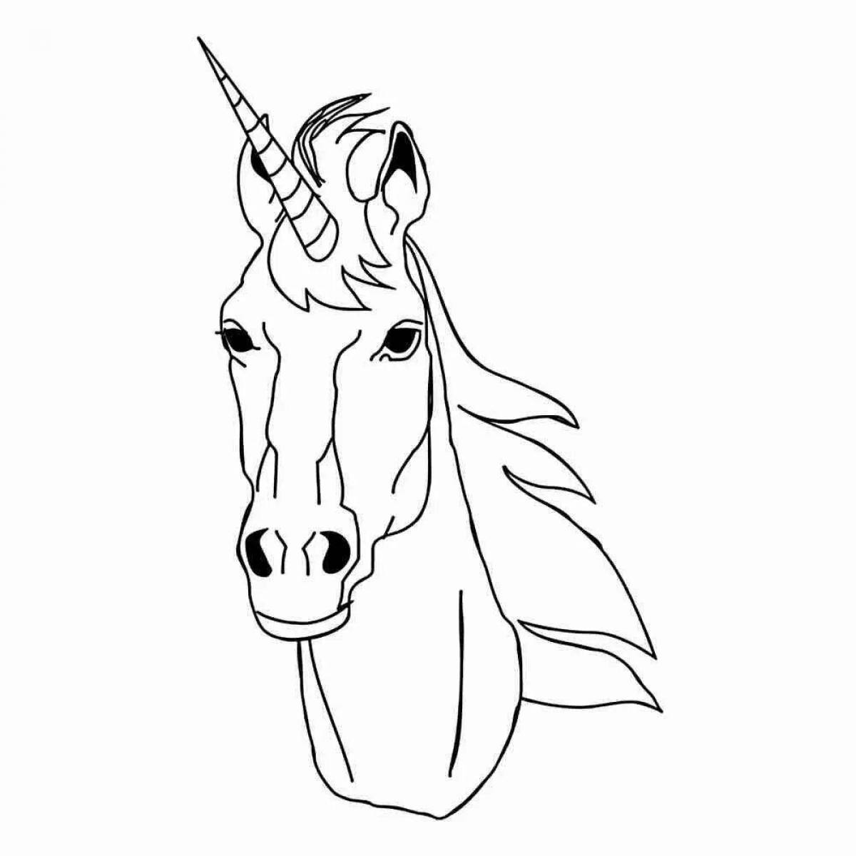 Luxury horse head coloring book