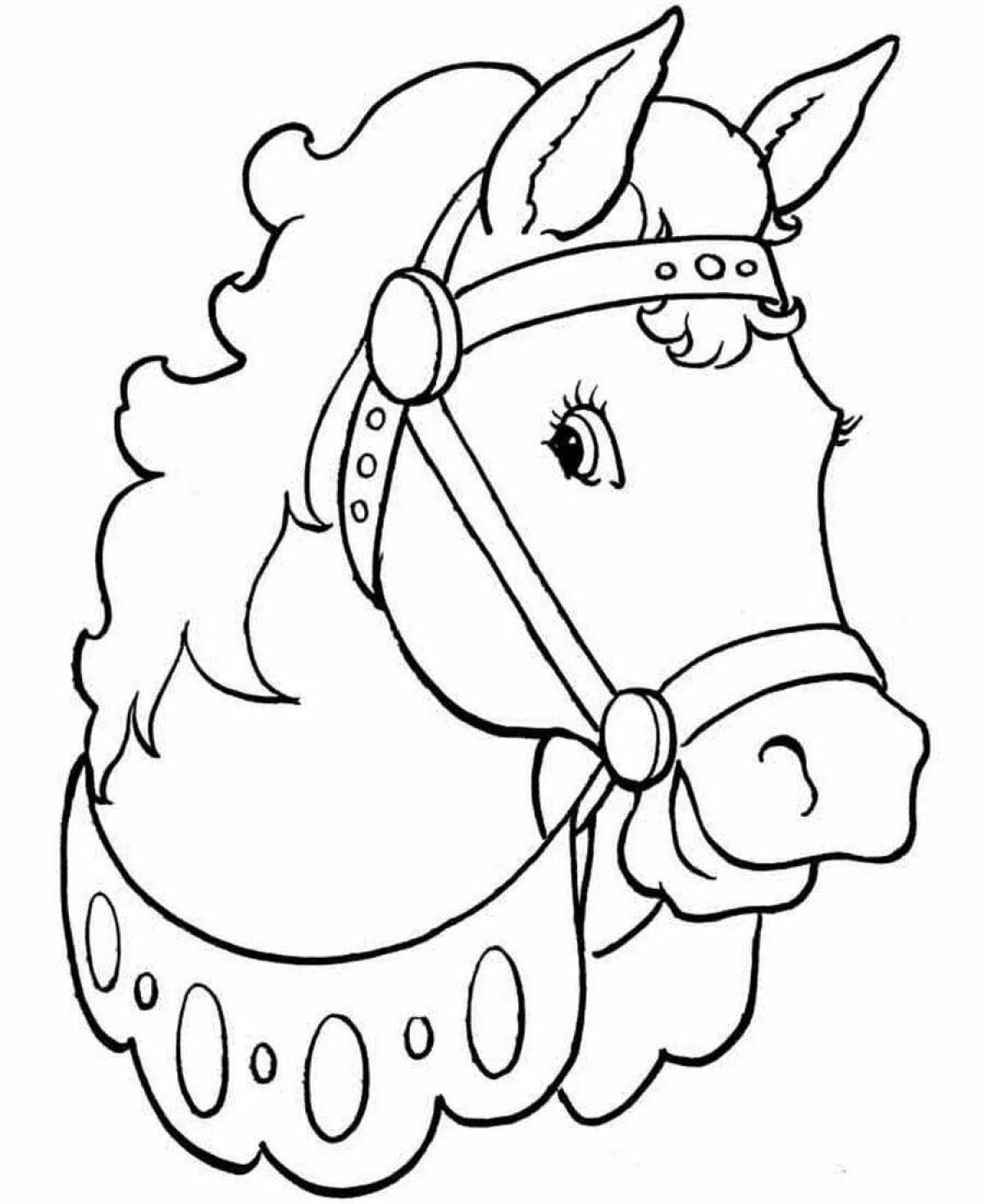 Nice horse head coloring book