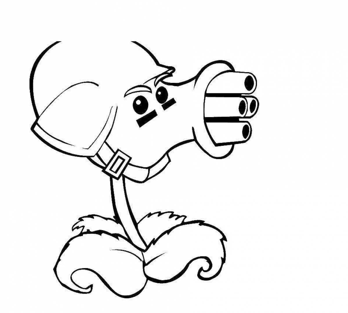 Colorful fiery pea shooter