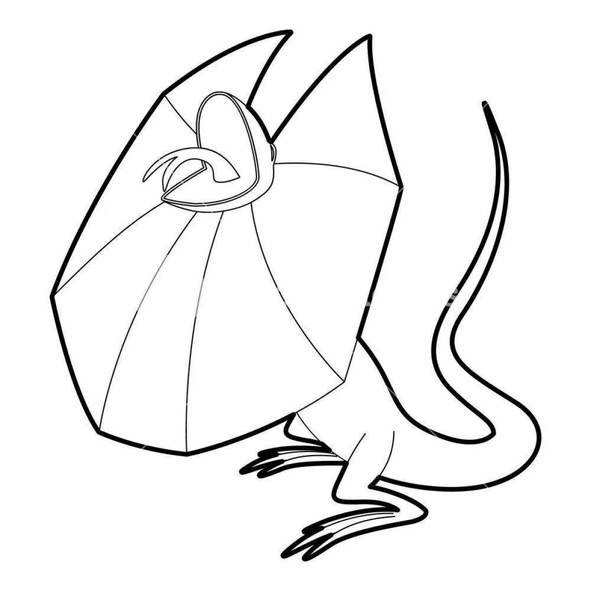 Coloring page elegant frilled lizard