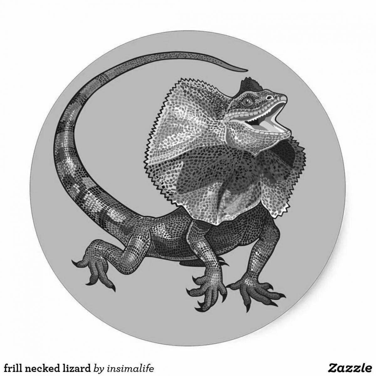 Adorable frilled lizard coloring book