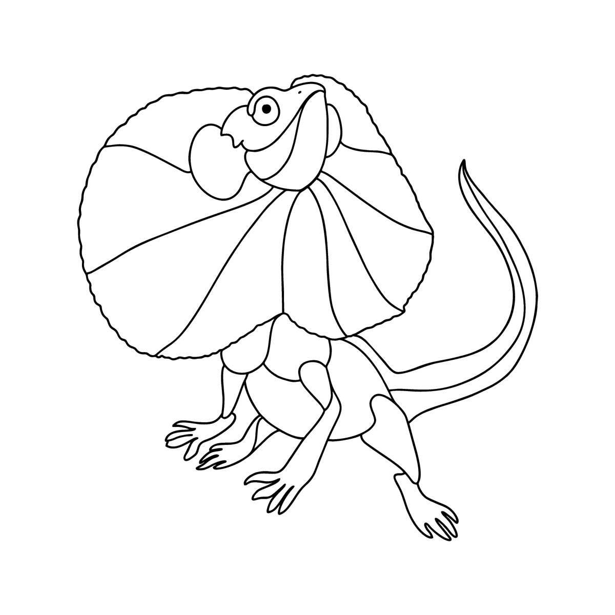 Photo Great coloring frilled lizard