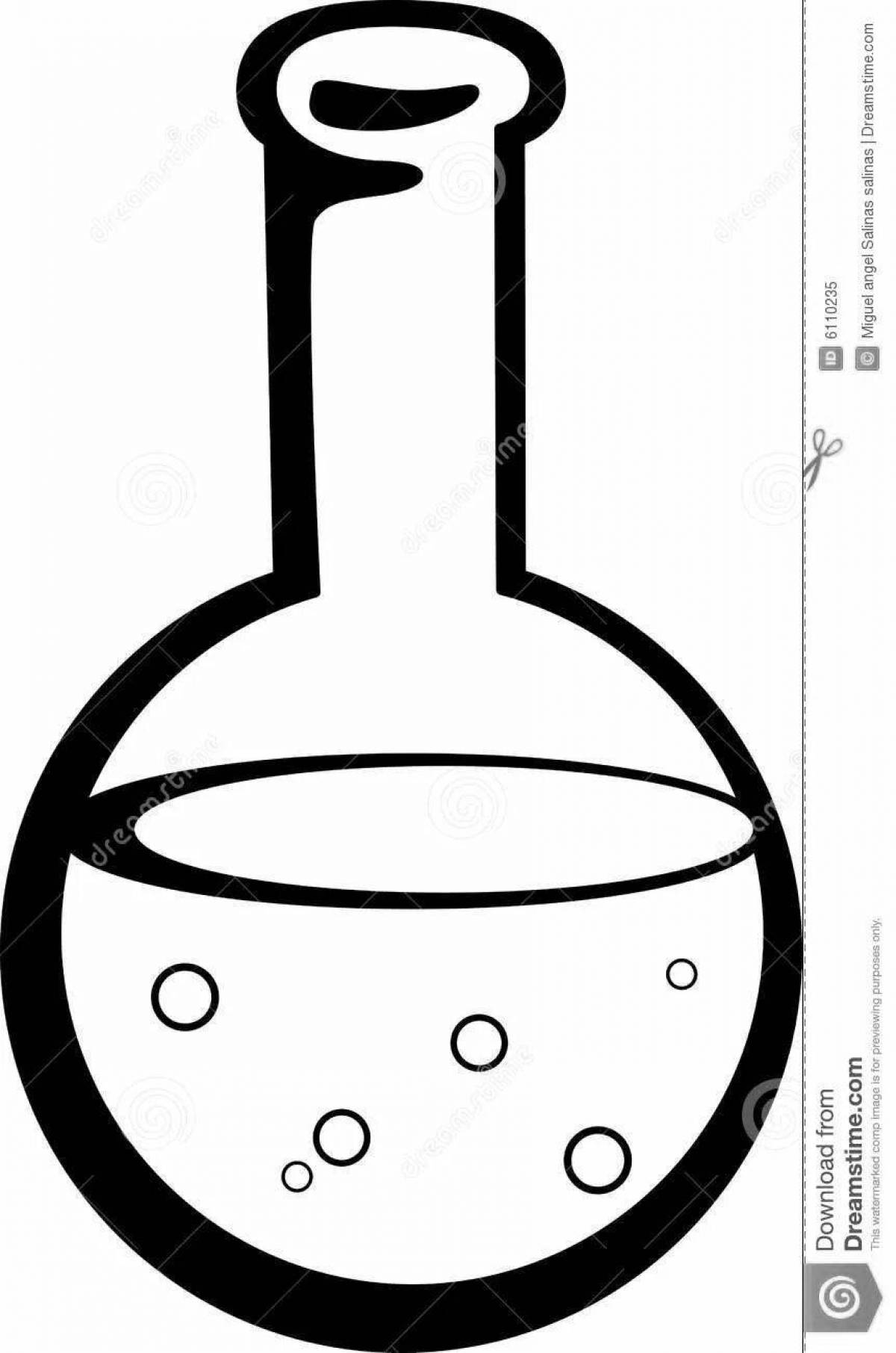 Attractive chemical flask coloring page