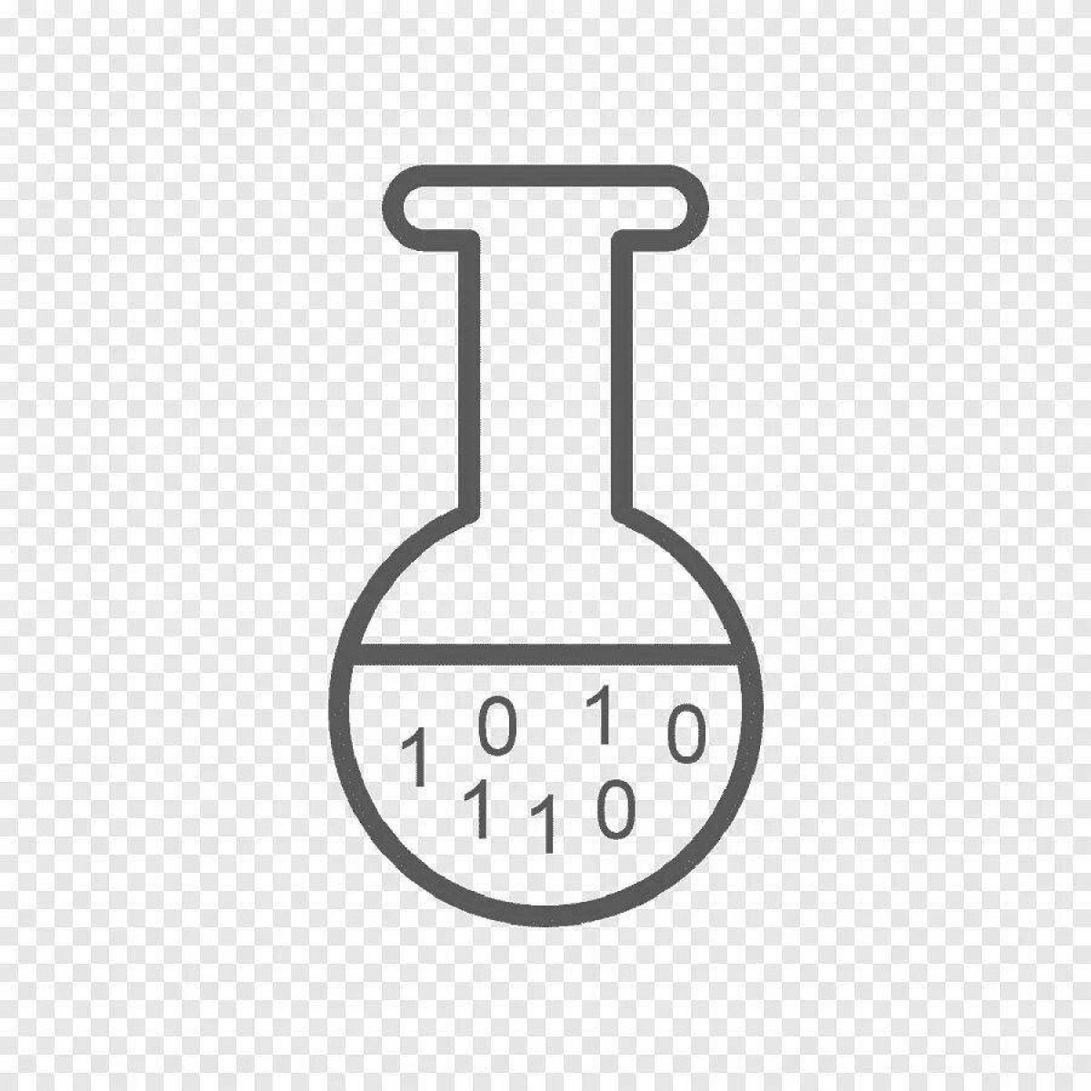 Coloring book carbonated chemical flasks