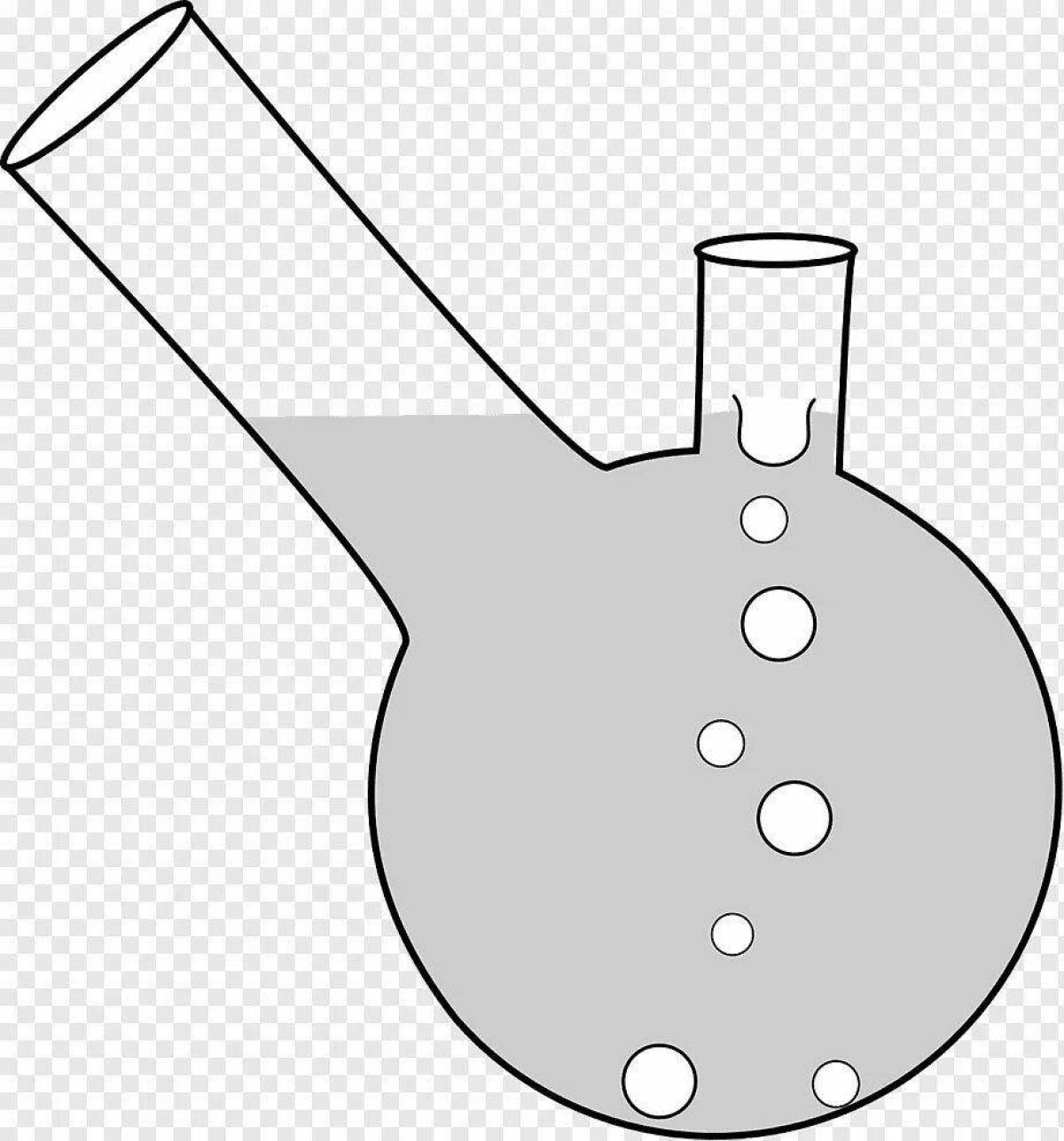 Coloring book gorgeous chemical flasks
