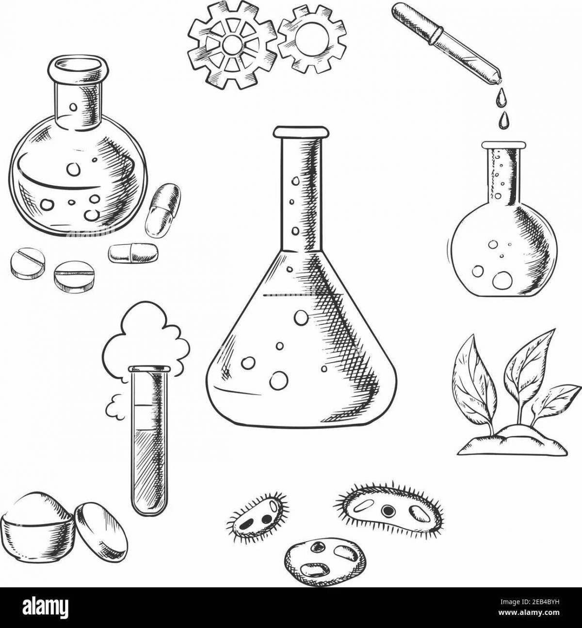 Luxury chemical flasks coloring book