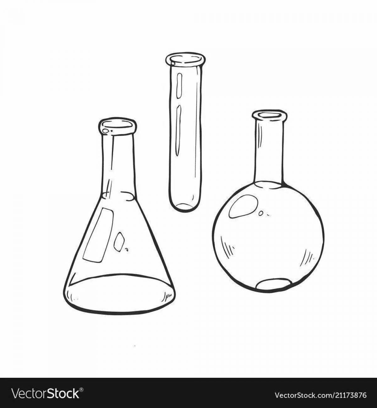 Coloring fine chemical flasks