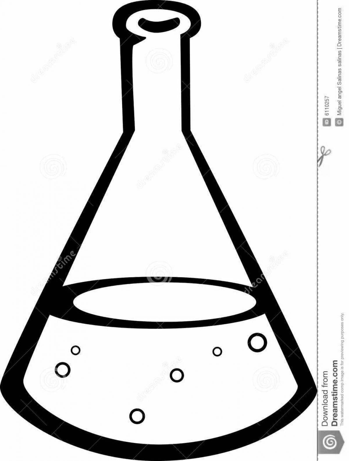 Refined chemical flask coloring page