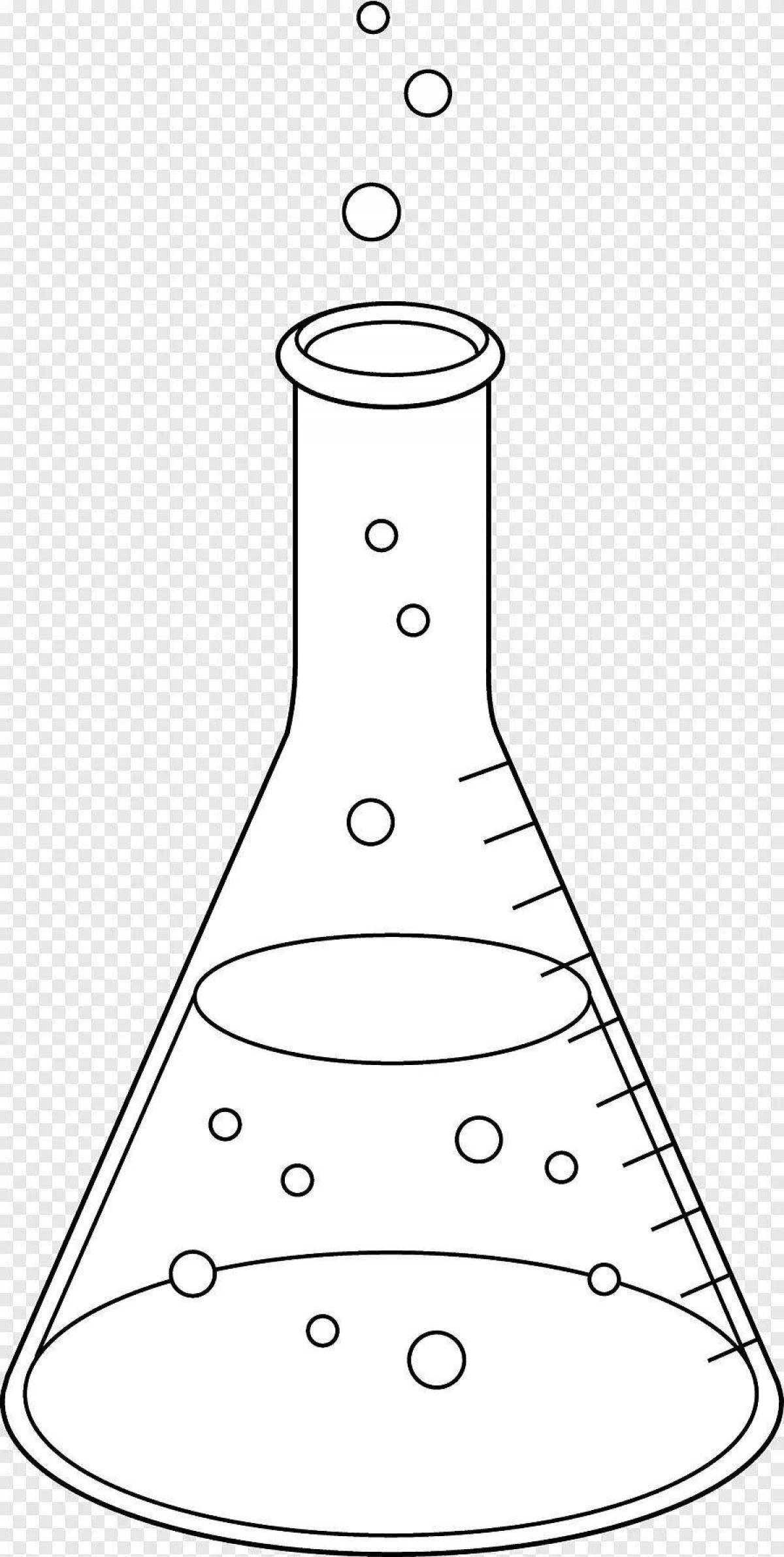 Coloring page adorable chemical flasks