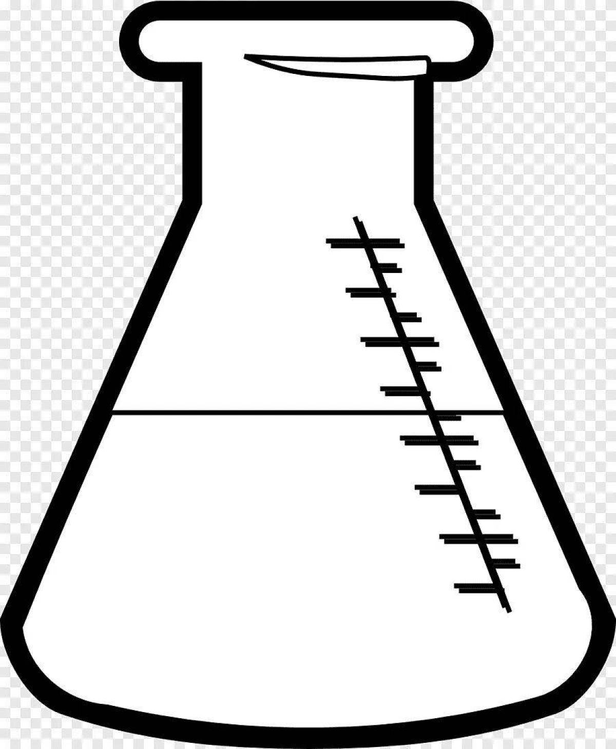 Coloring page delicious chemical flasks